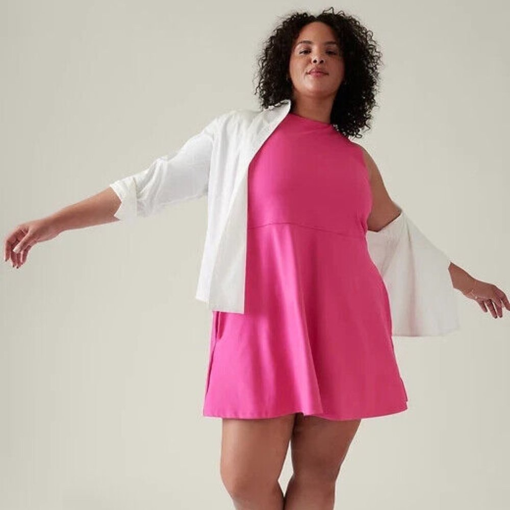 Athleta Conscious Dress in Salvia Pink, Size XL